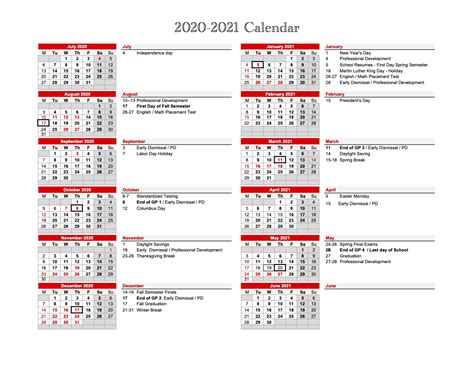 Academic Calendar 2020 21 2021 22
