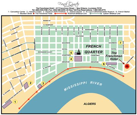 Bourbon Street French Quarter Map
