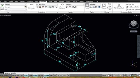 Autocad Mechanical Modeling Part2 Dimensioning A 3d Model Youtube