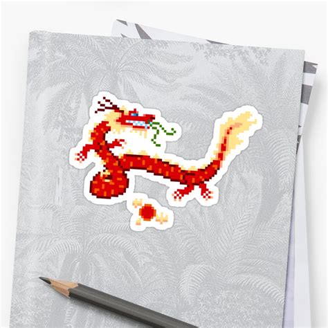 8 Bit Dragon Stickers By Moppo Redbubble