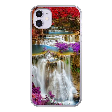 Muchowow Handyhülle Wasserfall Rosa Bäume Handyhülle Apple Iphone 11 Smartphone Bumper