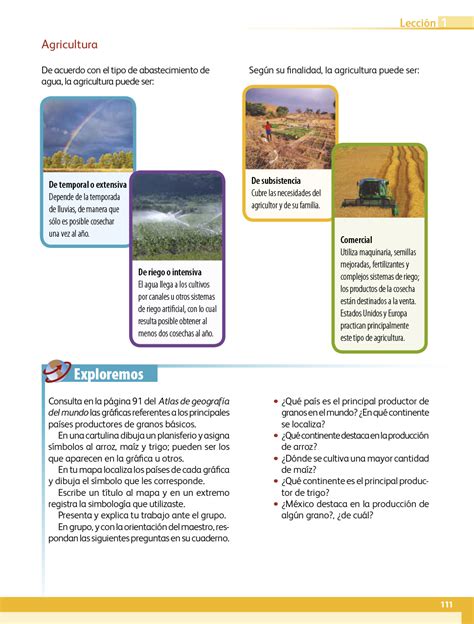 La morfología terrestre con sus accidentes, mares y montañas; Libro De Geografia 6 Grado : Geografía quinto grado 2017 ...