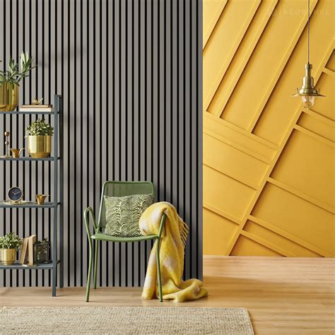 Acupanel Dusty Grey Acoustic Wall Panels Luxury Slat Wall Panels