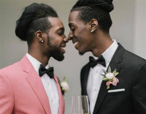 Romantic Garden Wedding Inspiration With Black And Pink Suits Equally Wed Modern Lgbtq