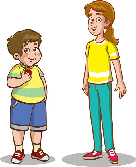 Fat And Thin Long And Short Children Vector Illustration 13412820