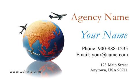 Globe And Airplane Tourism Business Card Design 901021 Travel Logo