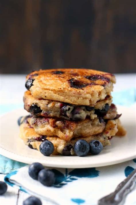 Vegan Blueberry Oatmeal Pancakes The Pretty Bee