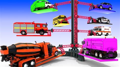 Colors For Children To Learn With Street Vehicles With Multi Level