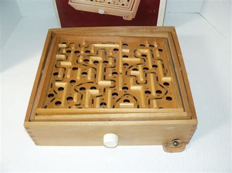 Vintage Labyrinth Wooden Maze Game Of Skill W Ball 1857051248