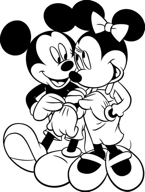 Gambar Mewarnai Gambar Anak Laki Belajar Mickey Mouse Minnie Kartun Di
