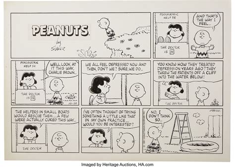 Charles Schulz Peanuts Sunday Comic Strip Original Art Dated Lot