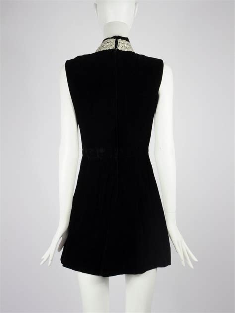 victor costa romantica velvet mini cocktail dress with silver embroidery 1970s for sale at 1stdibs