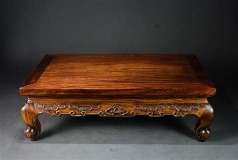 Chinese Pure Hand Carved African Rosewood Tea Table Kang Table