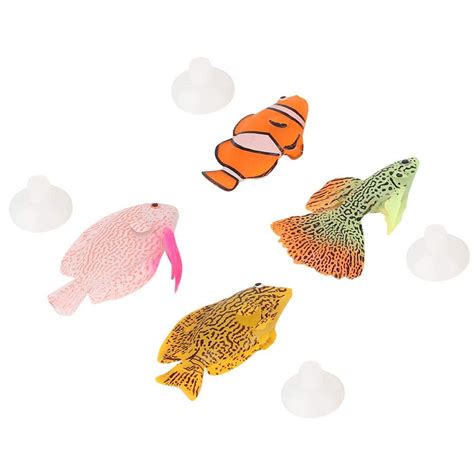 Tnfeeon 4pcs Luminous Simulation Fish Colorful Silicone Floating