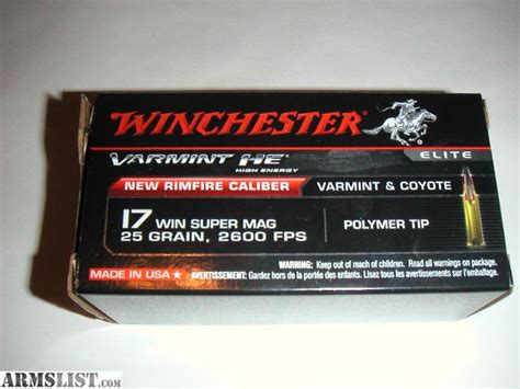 Armslist For Sale Winchester 17 Wsm 25 Grain Ammo 9 Boxes