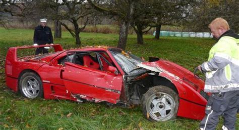 Ferrari F40 Suffers Severe Crash In Germany
