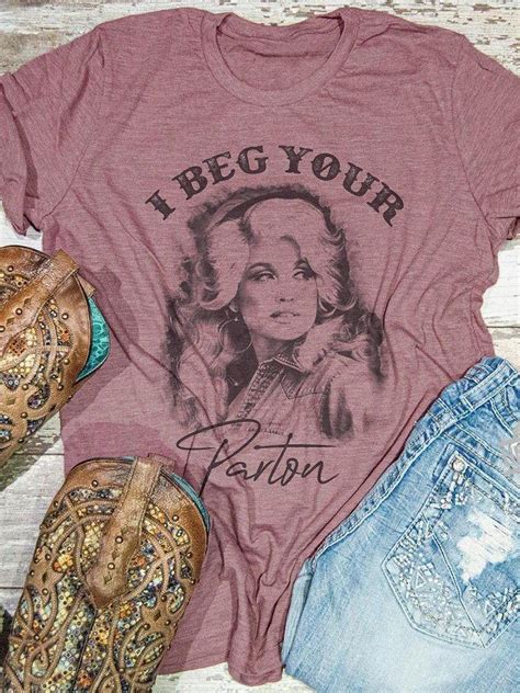 Brick Red Short Sleeve Crew Neck Shift Cotton T Shirt Lilicloth Dolly Parton Shirt Country