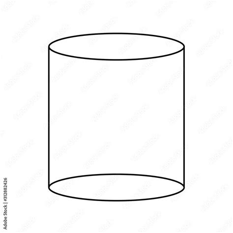 Vecteur Stock Cylinder Geometrical Figure Outline Icon On White