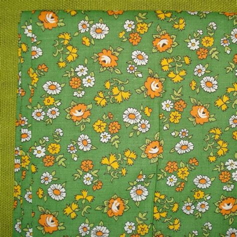 60s vintage yardage small print fabric floral cotton