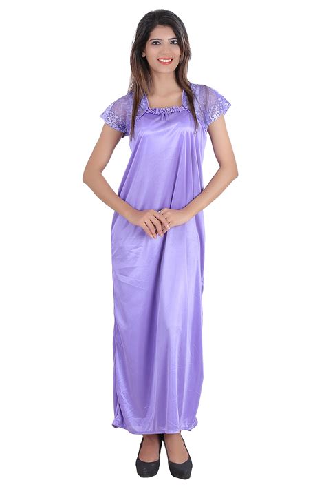 Buy Glossia Beautiful One Satin And One Cotton Nightygown Combopack Of 2 For Womengirlsfree