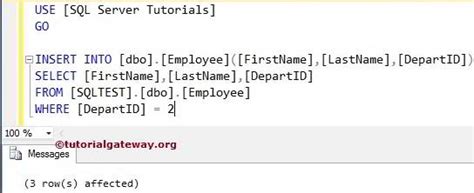 The existing table rows are not affected. SQL INSERT INTO SELECT Statement