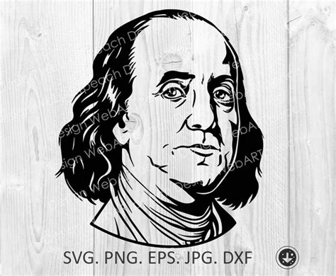 Benjamin Franklin SVG PNG Dxf Files Franklin Portrait Svg Etsy Denmark
