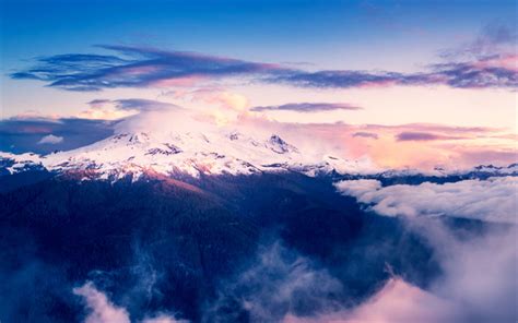 Download Wallpapers Mount Baker 4k Sunset Mountains Seattle Usa