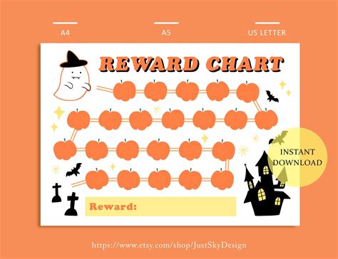 Halloween Chore Chart Chore Chart For Kids Behavior Chart | Etsy in 2020 | Sticker chart, Chore 