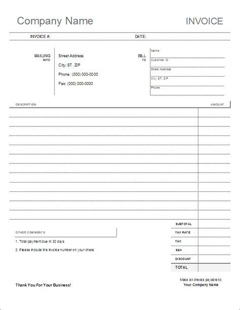 Download Template Nota Kosong Editable Invoice Form Imagesee