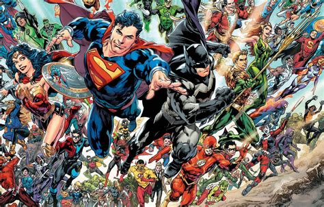 Wallpaper Batman Superman Heroes Wonder Woman Flash Dc Comics