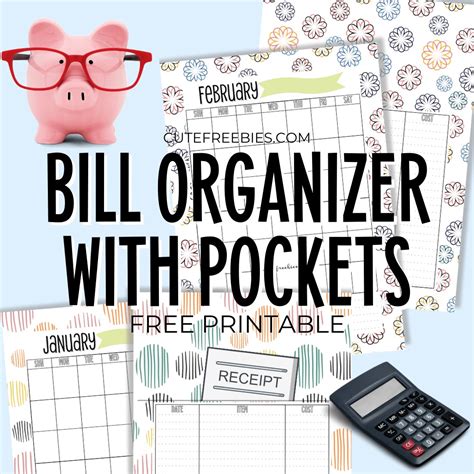 Free Printable Monthly Bill Organizer Cute Freebies For You