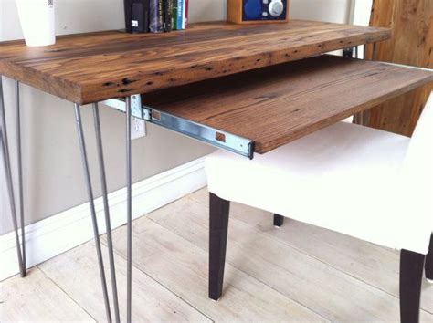 Then slip your sofa arm tray table onto your couch and enjoy! Modern industrial desk with slide out keyboard tray by ...