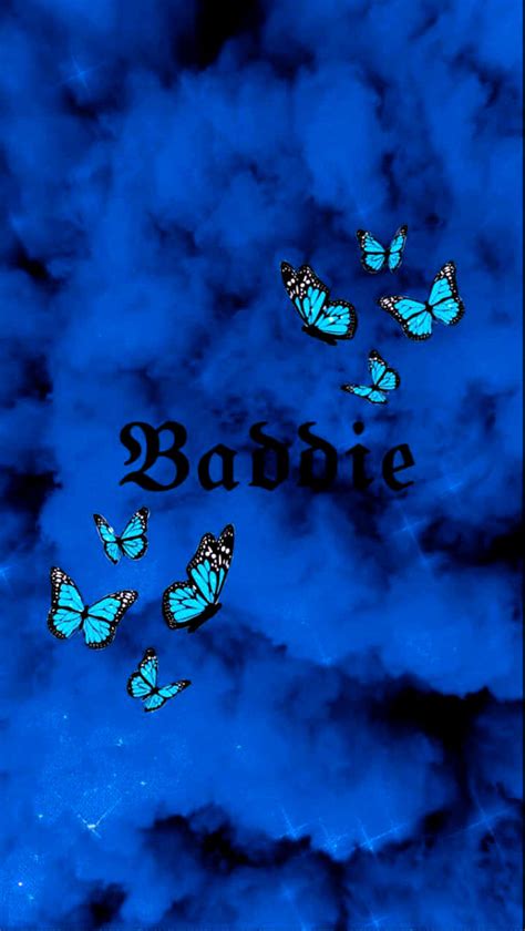 Download Butterflies And Smoke Blue Baddie Wallpaper