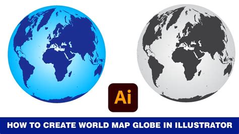 How To Create 3d Globe World Map In Illustrator Youtube