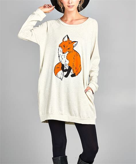 Take A Look At This White Pocket Fox Sweater Women Today Fox