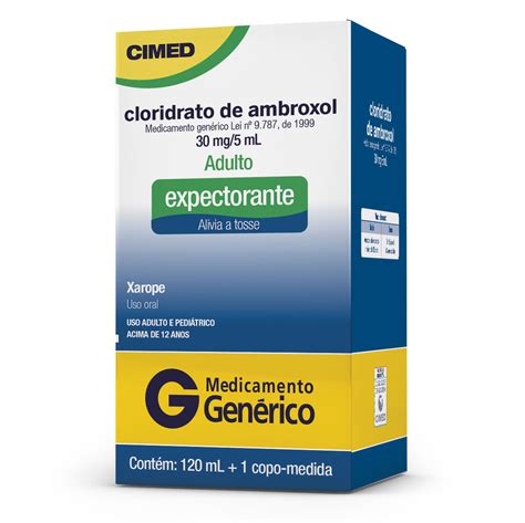 Cloridrato De Ambroxol Xarope Adulto 120ml Generico Cimed Pague Menos