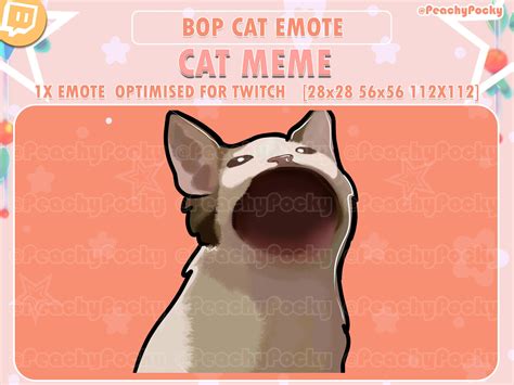 Twitch Emote 1x Bop Cat Open Mouth Cat Meme Twitch Emotes Streamer