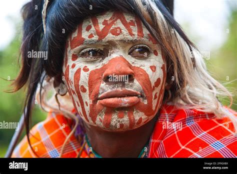 Kikuyu Man With Face Painting And Headdress Kenya Stock Photo Alamy