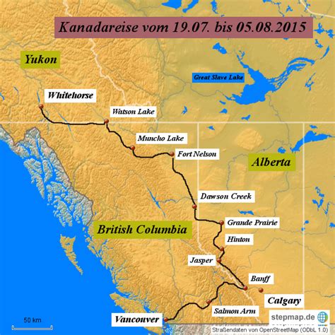 Stepmap Alaska Highway Landkarte Für Nordamerika