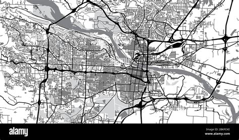 Urban Vector City Map Of Little Rock Usa Arkansas State Capital Stock