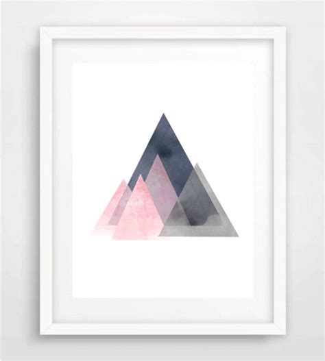 Watercolor Painting Triangles Art Abstract Watercolor Etsy