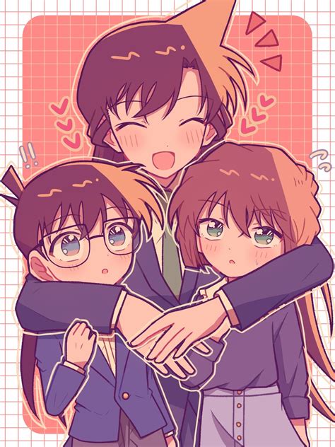 Edogawa Conan Haibara Ai And Mouri Ran Meitantei Conan Drawn By Mia