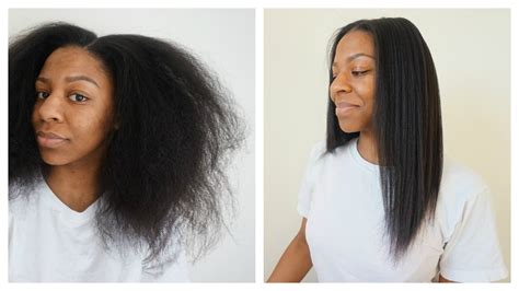 Straightened Natural Hair Before And After