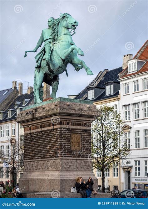 Bronze Equestrian Statue Of Bishop Absalon On Hojbro Plads Editorial