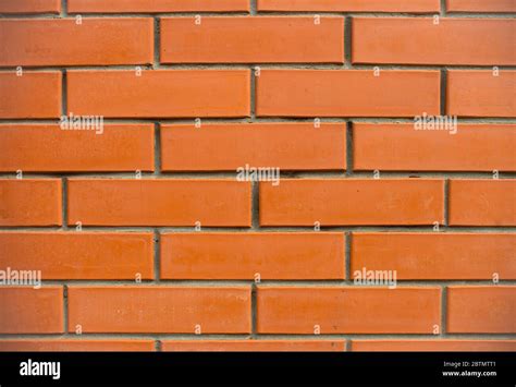 Orange Bricks Wall Close Up Background New Built Brick Wall Texture