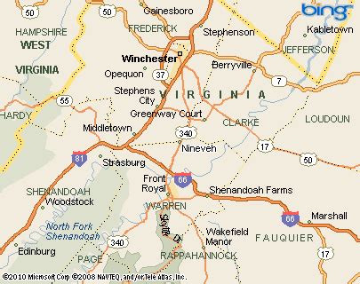 Nineveh Virginia Area Map More