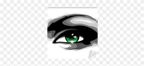 Womans Green Eye Occhio Verde Di Donna Vector Wall Blue Free