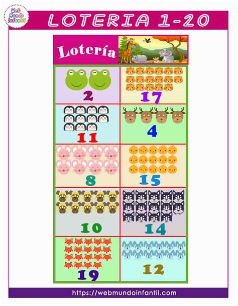 Lotería De Números Para Preescolar E Imprimir