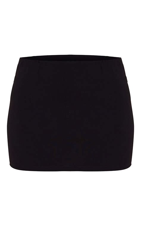 Black Stretch Low Rise Extreme Micro Mini Skirt Prettylittlething Ksa