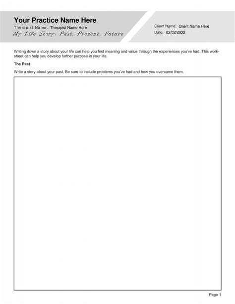 Narrative Therapy My Life Story Worksheet Pdf Therapybypro